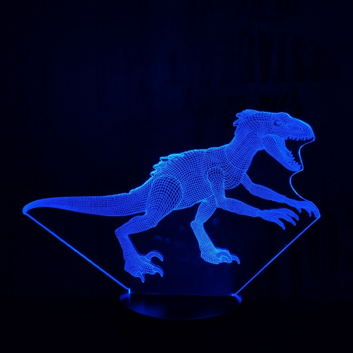Indoraptor  7 színű  3D led lámpa
