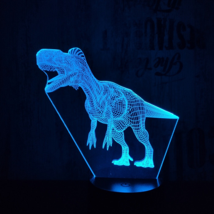 Tarajos dinó 2 7 színű 3D led lámpa