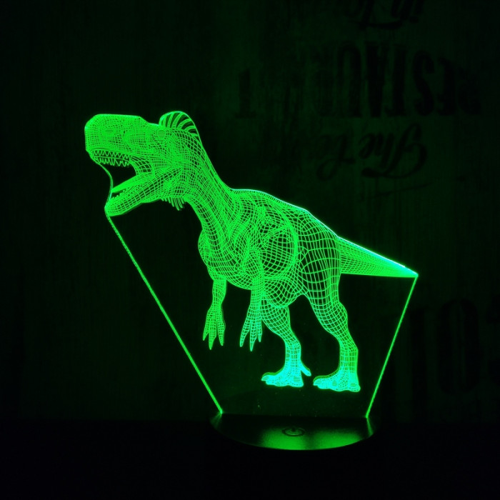 Tarajos dinó 2 7 színű 3D led lámpa