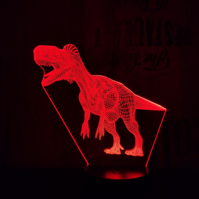 Tarajos dinó 2 7 színű 3D led lámpa