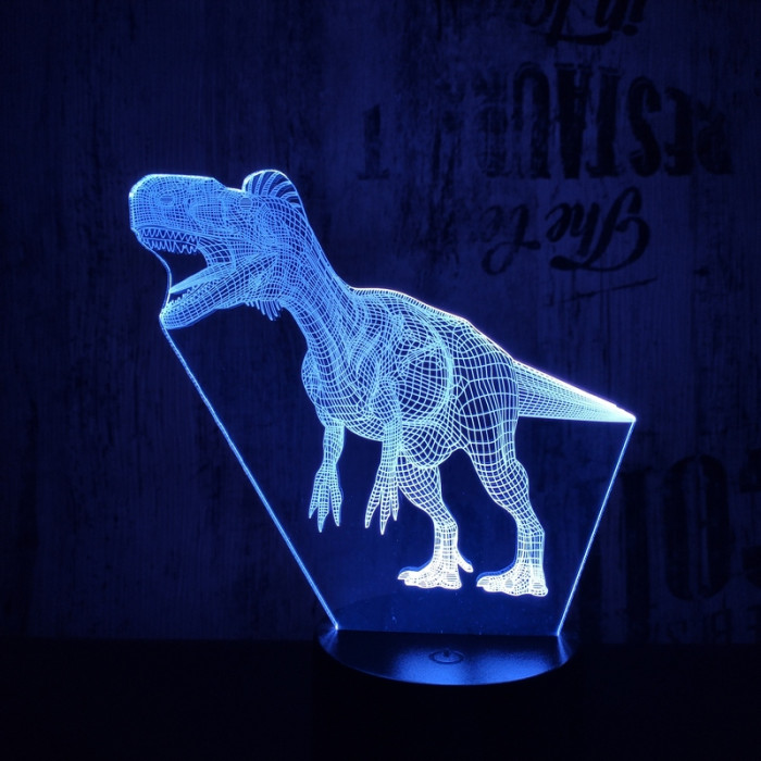 Tarajos dinó 2 7 színű 3D led lámpa