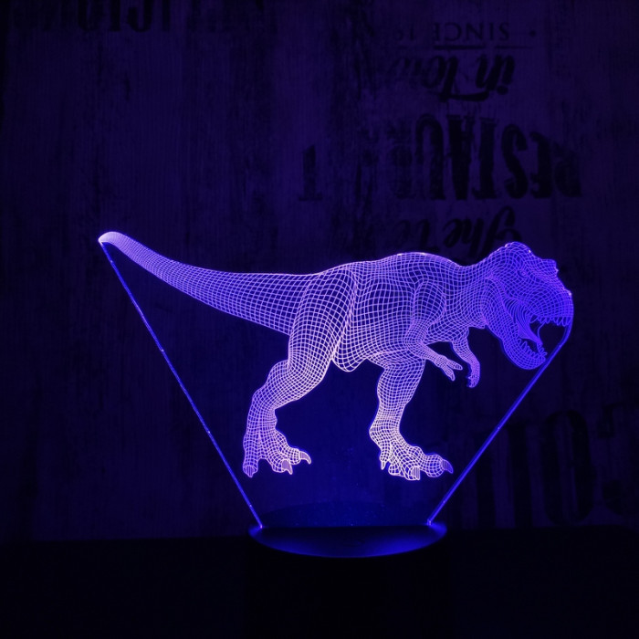T-Rex 8 7 szinű   3D led lámpa