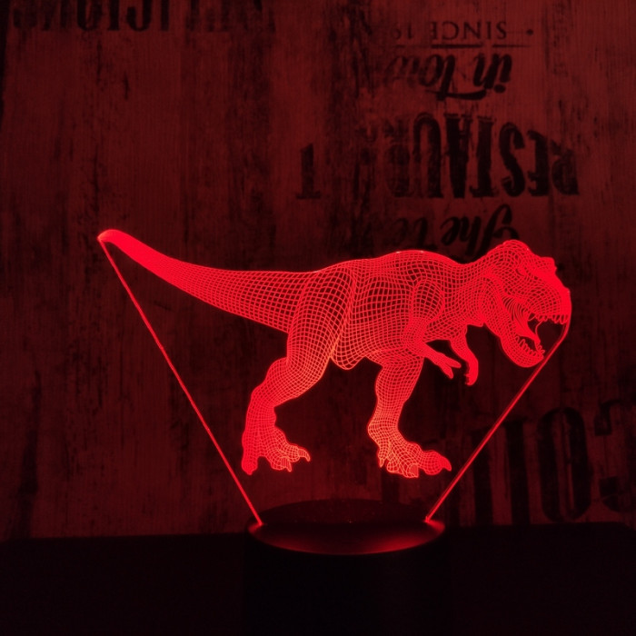 T-Rex 8 7 szinű   3D led lámpa