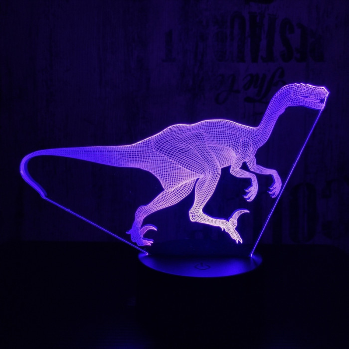 Halticosaurus 7 színű 3D led lámpa