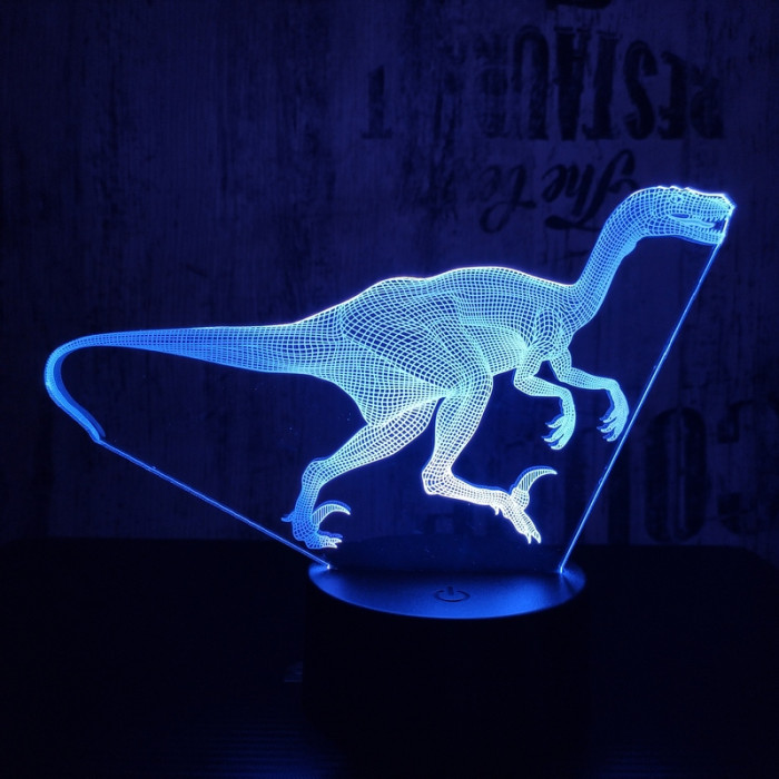 Halticosaurus 7 színű 3D led lámpa