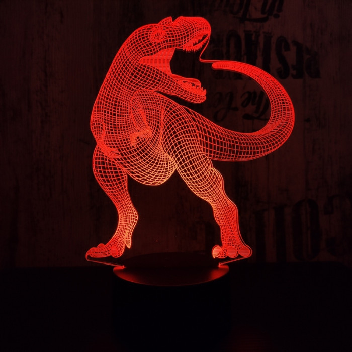 T-Rex 2 7 színű 3D led lámpa