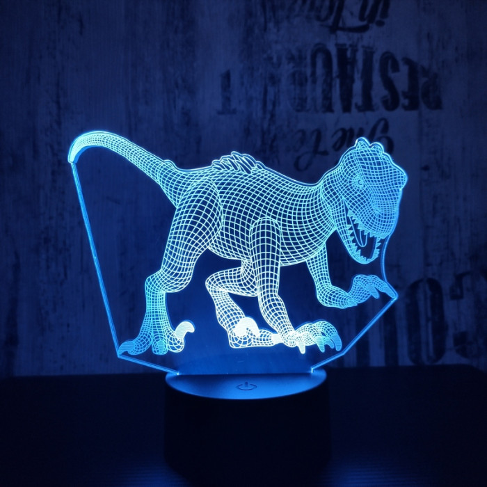 Indoraptor 2 7 színű 3D led lámpa