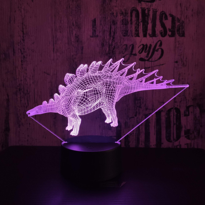 Stegosaurus 4 7 színű 3D led lámpa