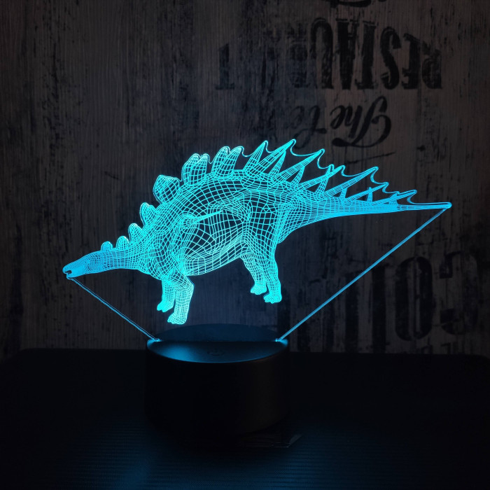 Stegosaurus 4 7 színű 3D led lámpa