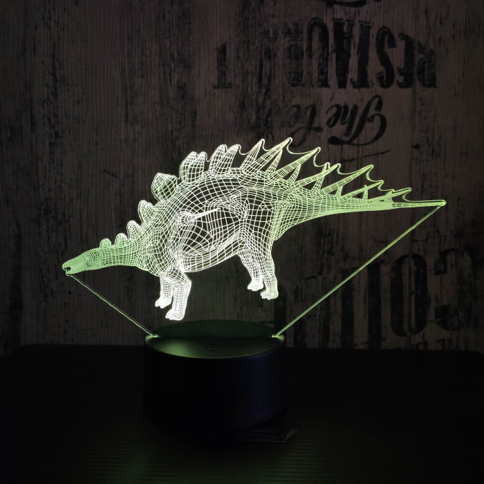 Stegosaurus 4 7 színű 3D led lámpa