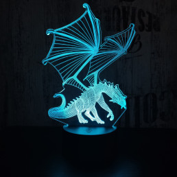 Sárkány 4 7 színű 3D led lámpa