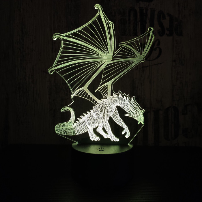 Sárkány 4 7 színű 3D led lámpa
