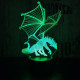 Sárkány 4 7 színű 3D led lámpa