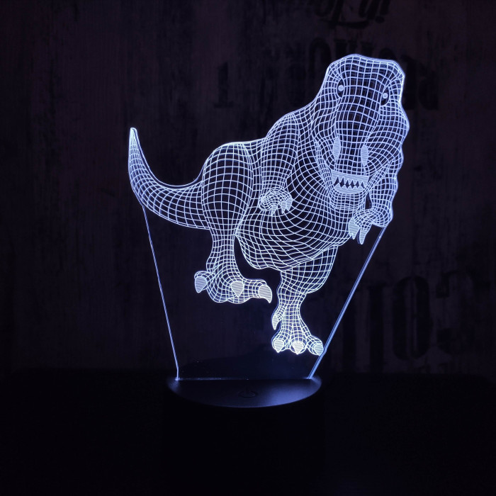 T-Rex 4 7 színű 3D led lámpa