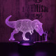Szelidített T-rex 7 színű 3D led lámpa