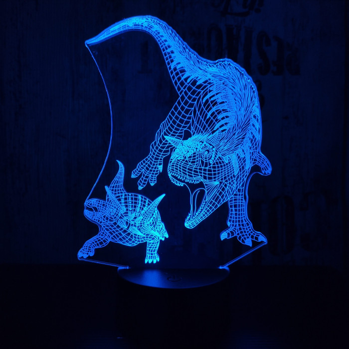 Carnotaurus vadászik  7 színű 3D led lámpa