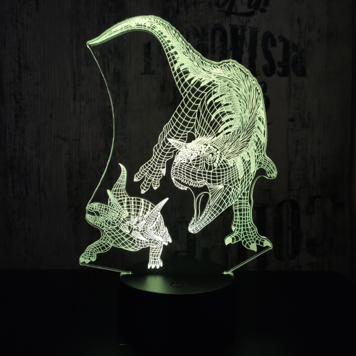 Carnotaurus vadászik  7 színű 3D led lámpa