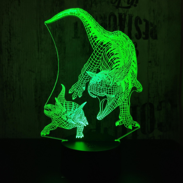 Carnotaurus vadászik  7 színű 3D led lámpa