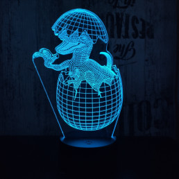 Velociraptor tojás 7 színű 3D led lámpa