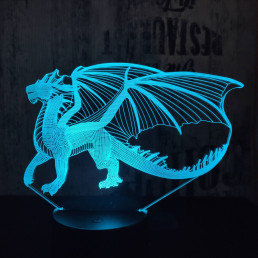 Sárkány 6 7 színű 3D led lámpa