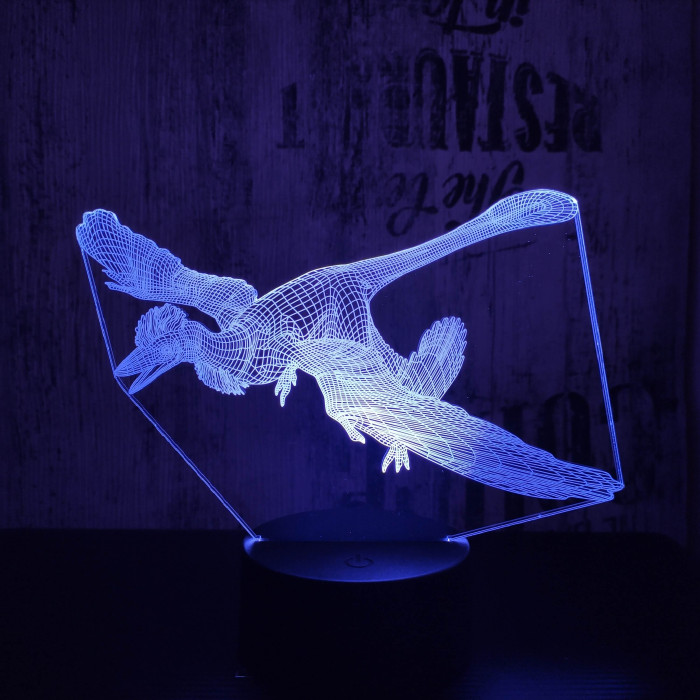 Archaeopteryx 7 színű 3D led lámpa