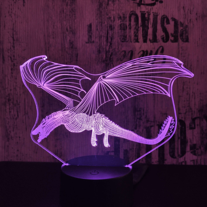 Repülő sárkány 2  7 színű 3D led lámpa