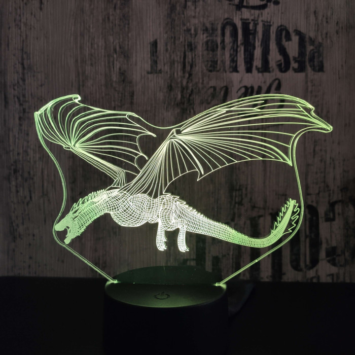 Repülő sárkány 2  7 színű 3D led lámpa