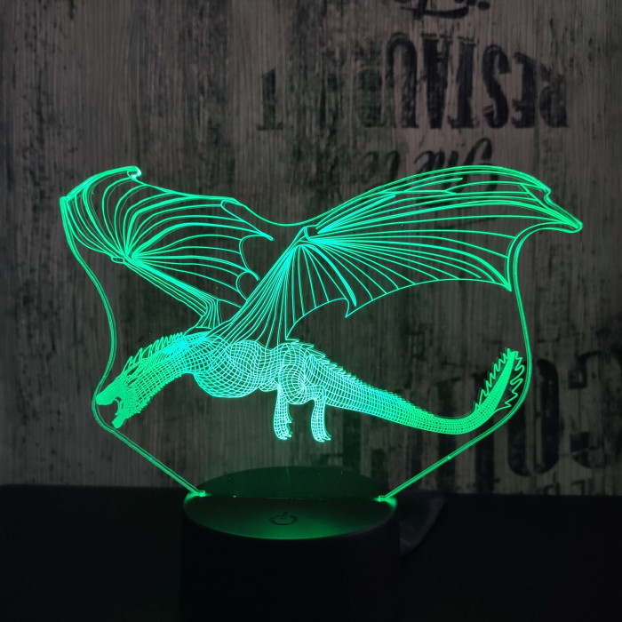 Repülő sárkány 2  7 színű 3D led lámpa