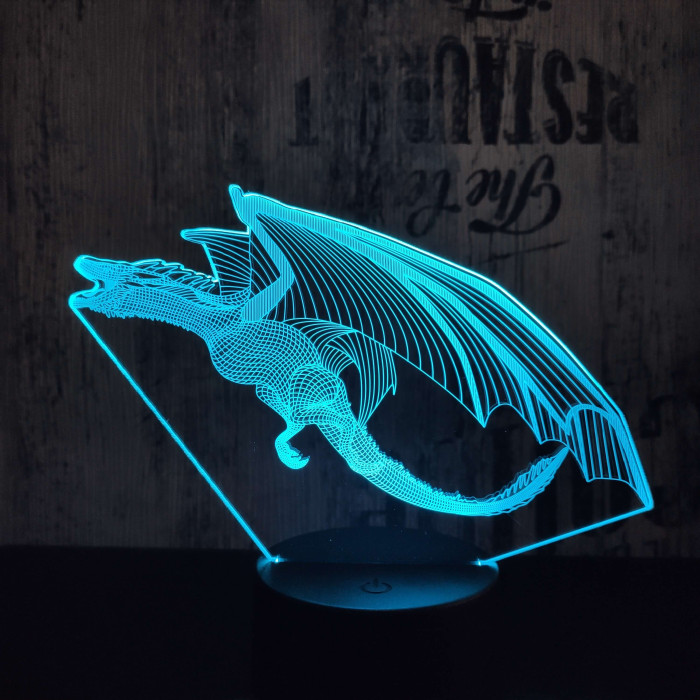 Repülő sárkány  7 színű 3D led lámpa