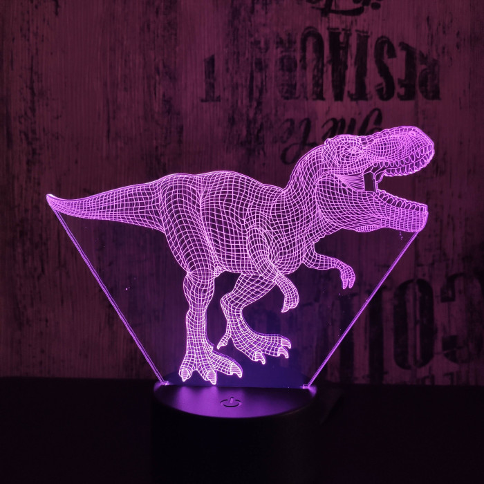 T-Rex 9 7 színű 3D led lámpa