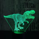 T-Rex 9 7 színű 3D led lámpa
