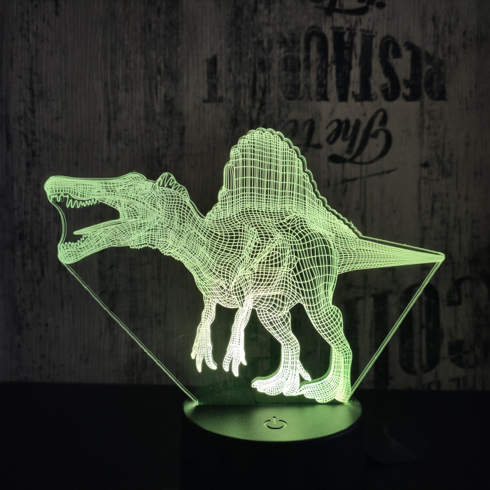 Spinosaurus 7 színű 3D led lámpa