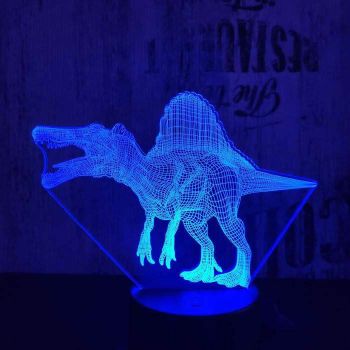 Spinosaurus 7 színű 3D led lámpa