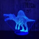 Spinosaurus 7 színű 3D led lámpa