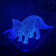 Triceratops 4 7 színű 3D led lámpa