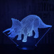 Triceratops 4 7 színű 3D led lámpa
