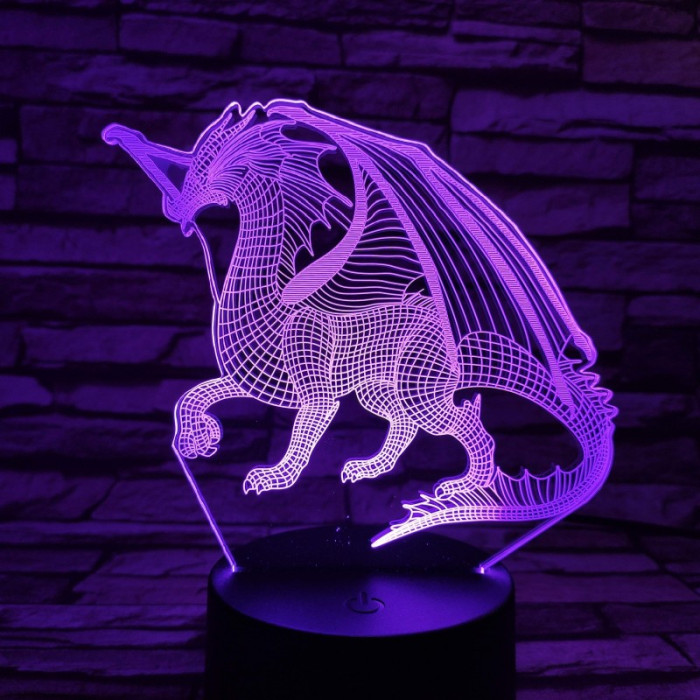 Nagy Sárkány 3D led lámpa