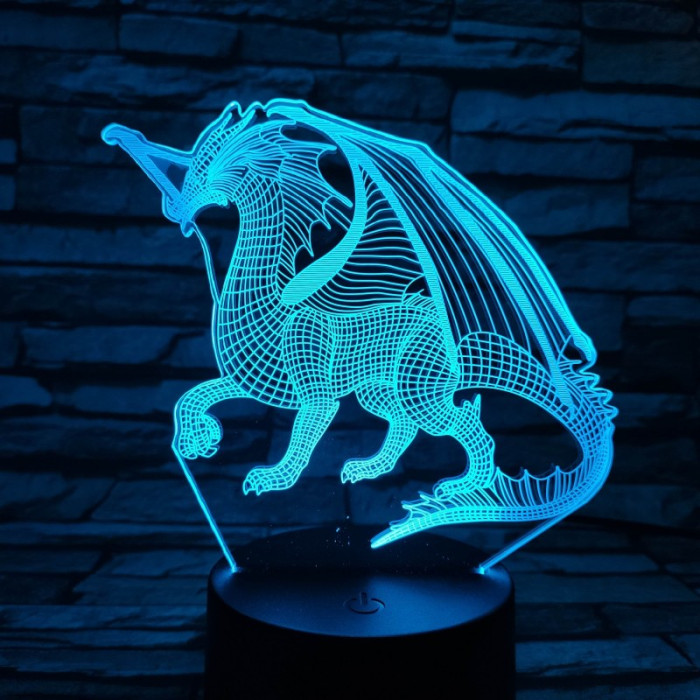 Nagy Sárkány 3D led lámpa