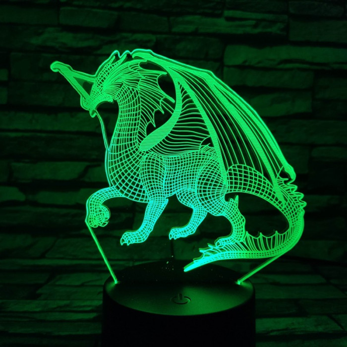 Nagy Sárkány 3D led lámpa