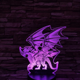 Sárkány 7 színű 3D led lámpa