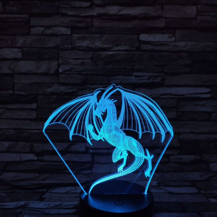 Repülő sárkány 7 színű 3D led lámpa