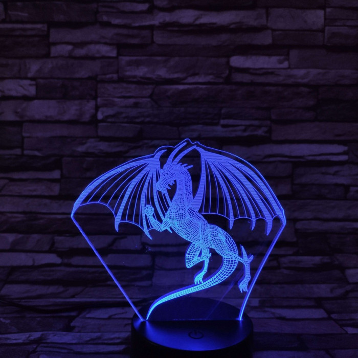 Repülő sárkány 7 színű 3D led lámpa