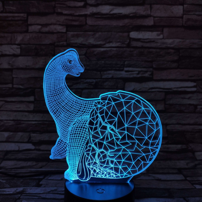 Brachiosaurus tojás 7 színű 3D led lámpa