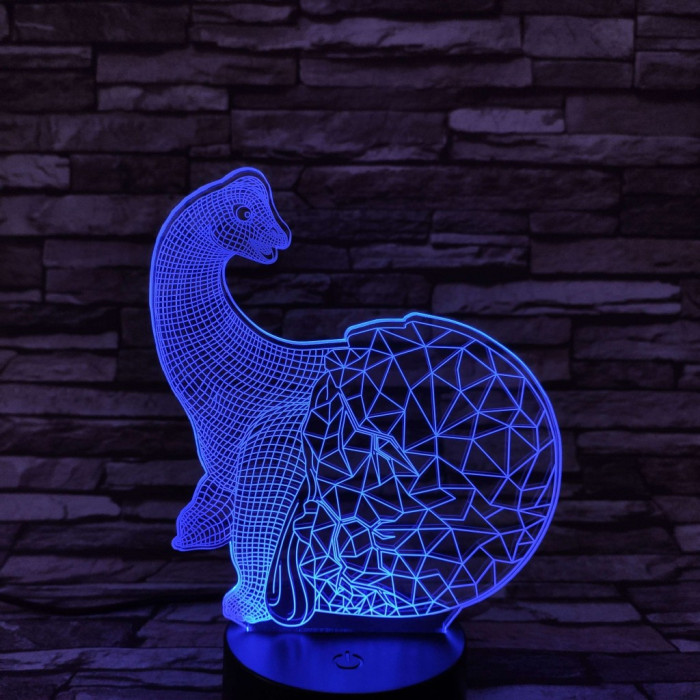 Brachiosaurus tojás 7 színű 3D led lámpa