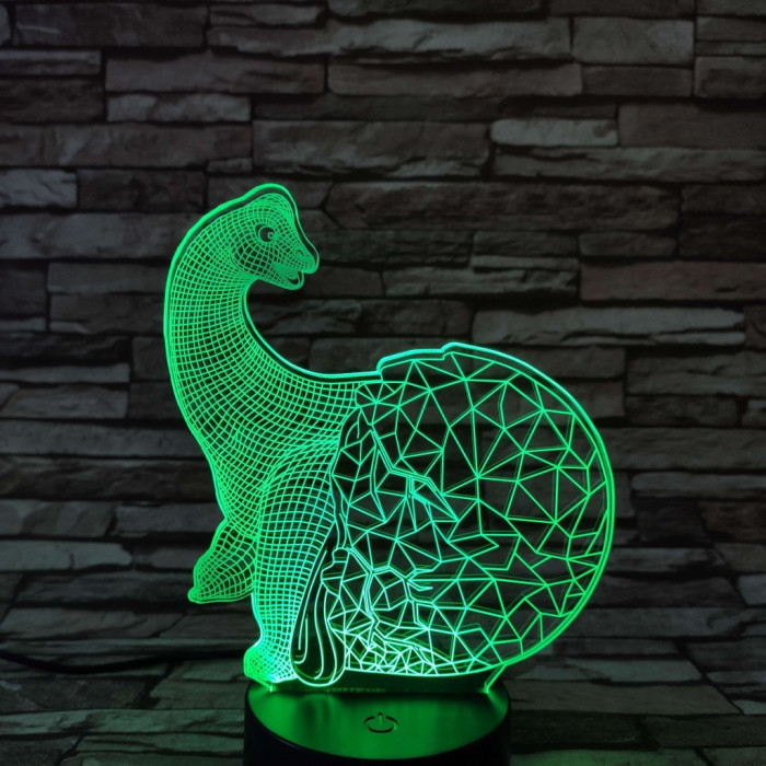 Brachiosaurus tojás 7 színű 3D led lámpa