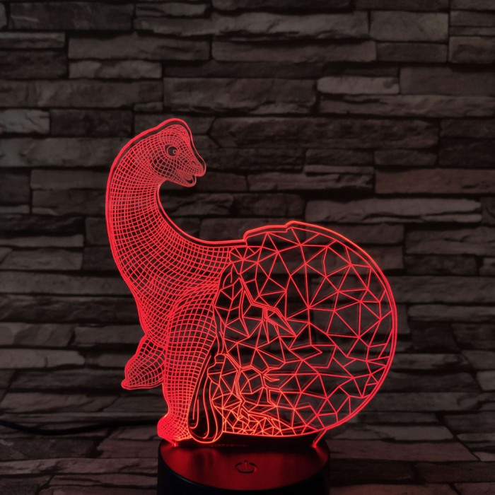 Brachiosaurus tojás 7 színű 3D led lámpa