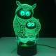 Két  Bagoly 7 szinű 3D led lámpa