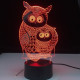 Két  Bagoly 7 szinű 3D led lámpa