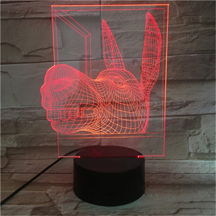 Szamár fej 7 színű 3D led lámpa