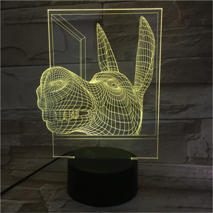 Szamár fej 7 színű 3D led lámpa